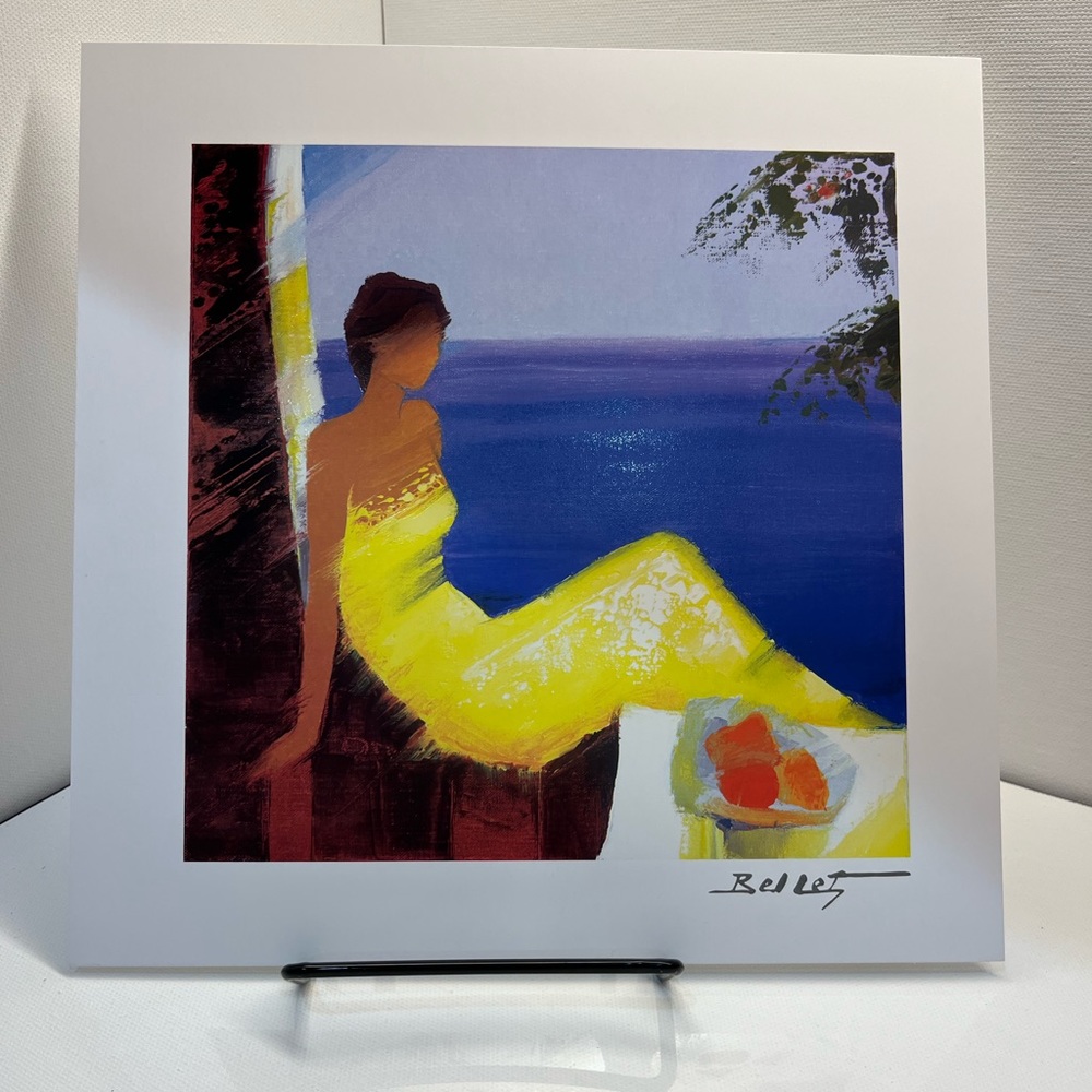 NWOT Emile Bellet Beaute Marine 2015 7” x 7” image seriolithograph, COA
